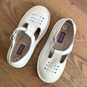 L'Amour White Dress Shoes T-Strap Design